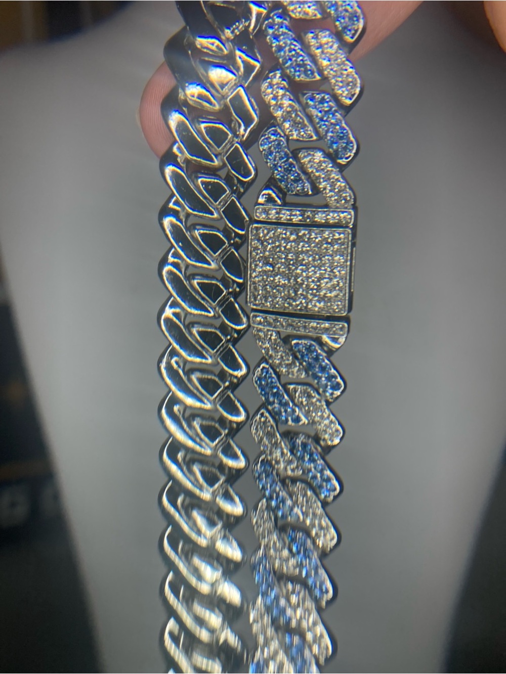 Stainless Steel CZ Cuban Link Necklace - Women's Fashion Jewelry - Picture 2 of 3